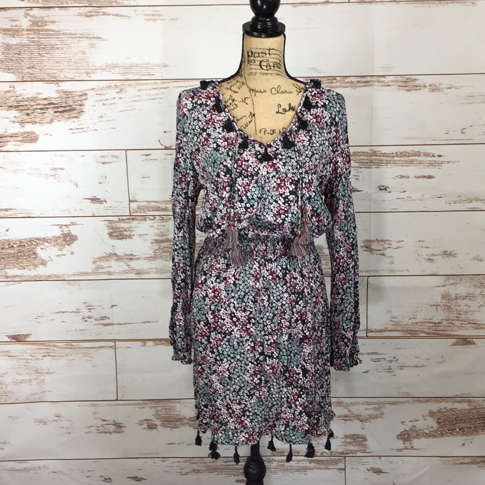 Floral Tunic/Dress with Tassles